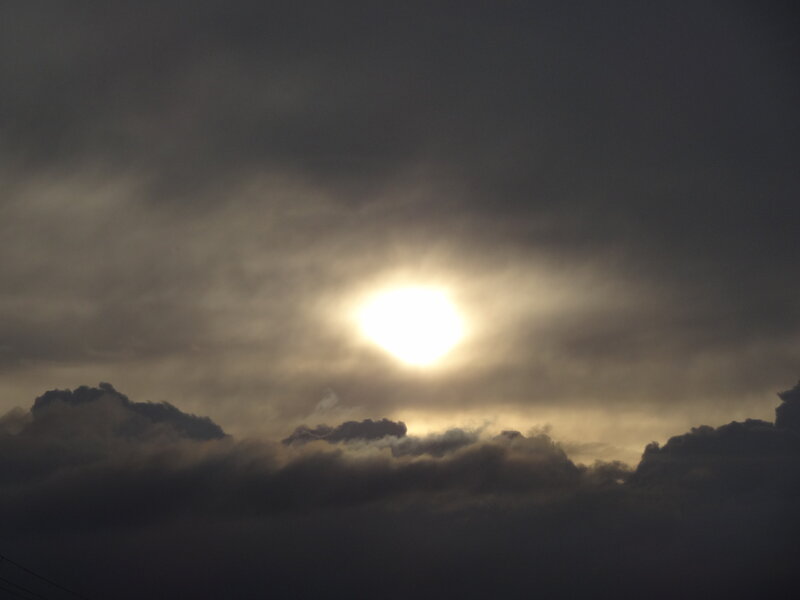 Sun Behind Clouds — Gray, Dramatic, Sunset, Photograph
