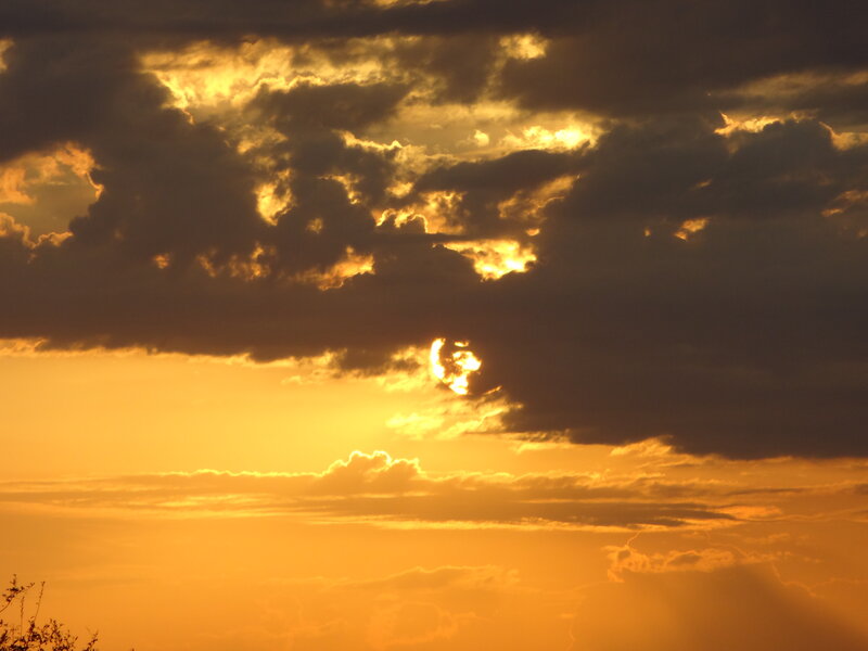 Sun Behind Clouds — Orange, Dramatic