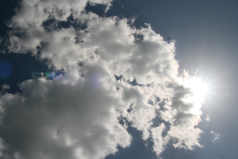 Sun Behind Clouds — White, Afternoon