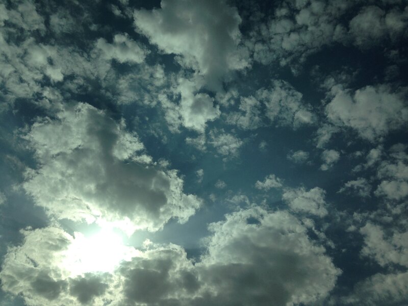 Sun Behind Clouds — White, Dramatic, Afternoon, Photograph, Blue