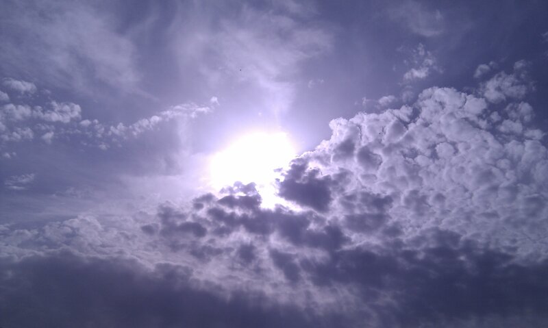 Sun Behind Clouds — White, Dramatic, Afternoon