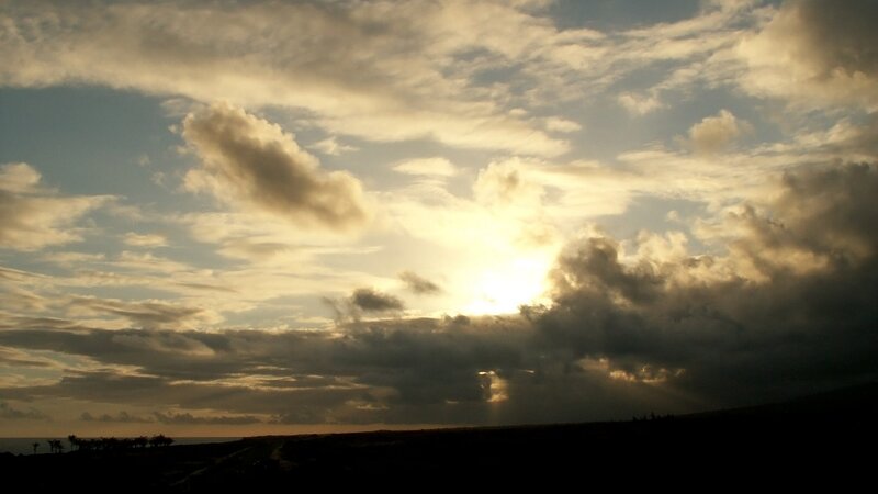 Sun Behind Clouds — Yellow, Dramatic, Sunset, Photograph, Sky, Horizon