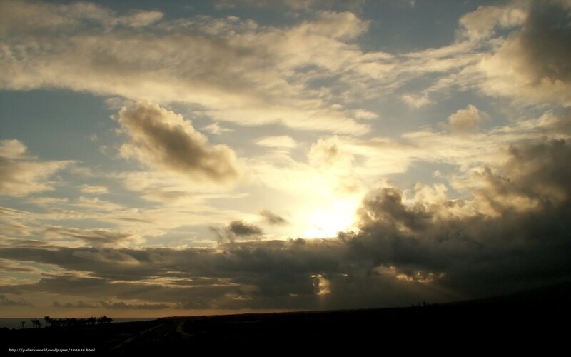 Sun Behind Clouds — Yellow, Dramatic, Sunset, Photograph, Sky, Silhouette