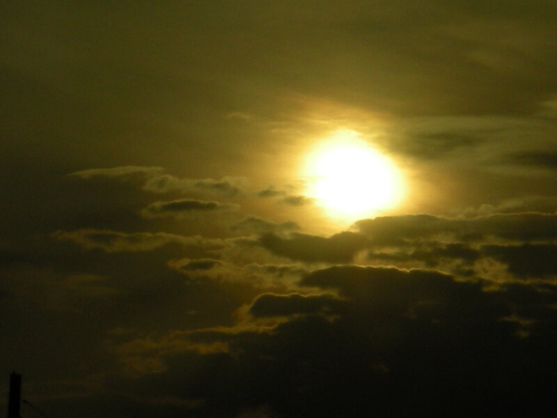 Sun Behind Clouds — Yellow, Dramatic, Sunset, Photograph, Sky