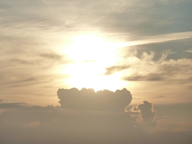 Sun Behind Clouds — Yellow, Serene