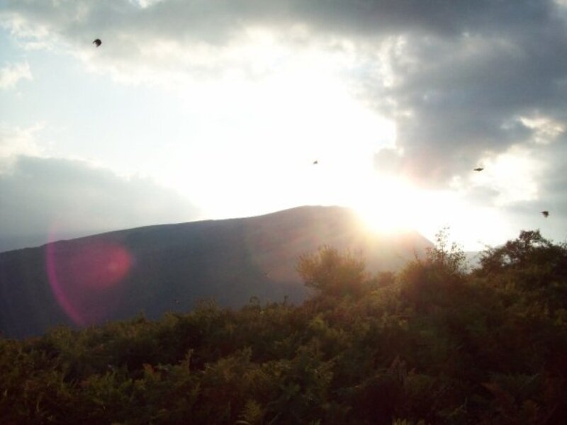 Sun Behind Mountain