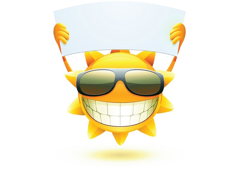 Sun Character with Sunglasses — Yellow