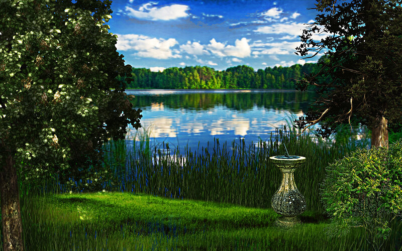 Sun Dial by Lake