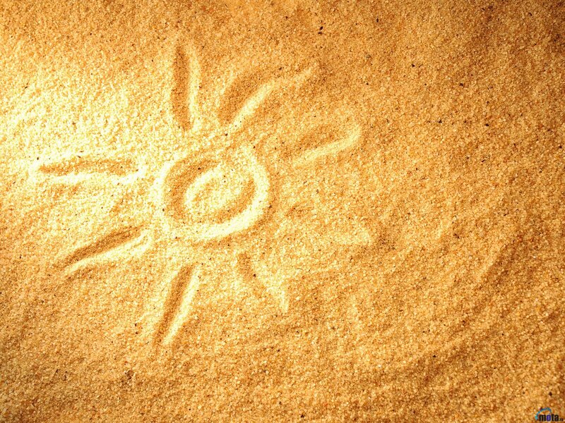 Sun Drawn in Sand — Brown, Calm