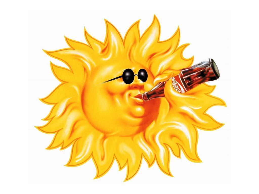 Sun drinking soda