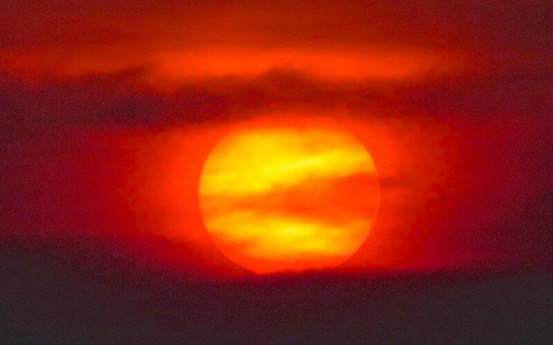 Sun During Sunset — Red, Dramatic