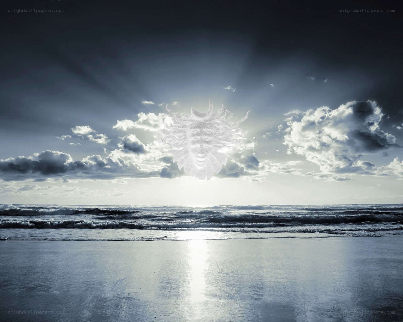 Sun god over the ocean