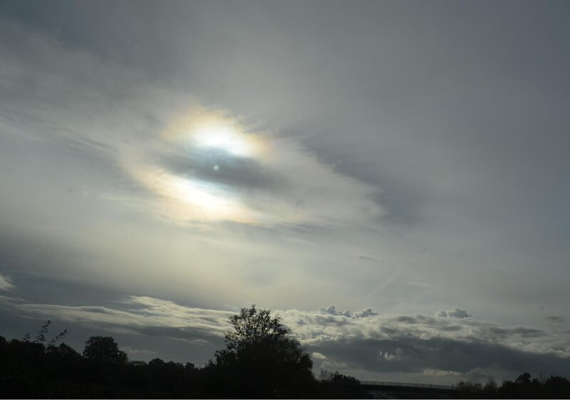 Sun Halo in Cloudy Sky