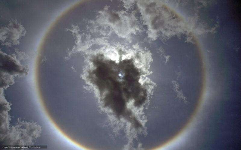 Sun halo with clouds