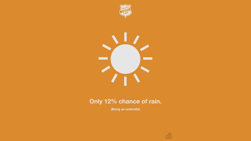 Sun Icon with Text — Orange