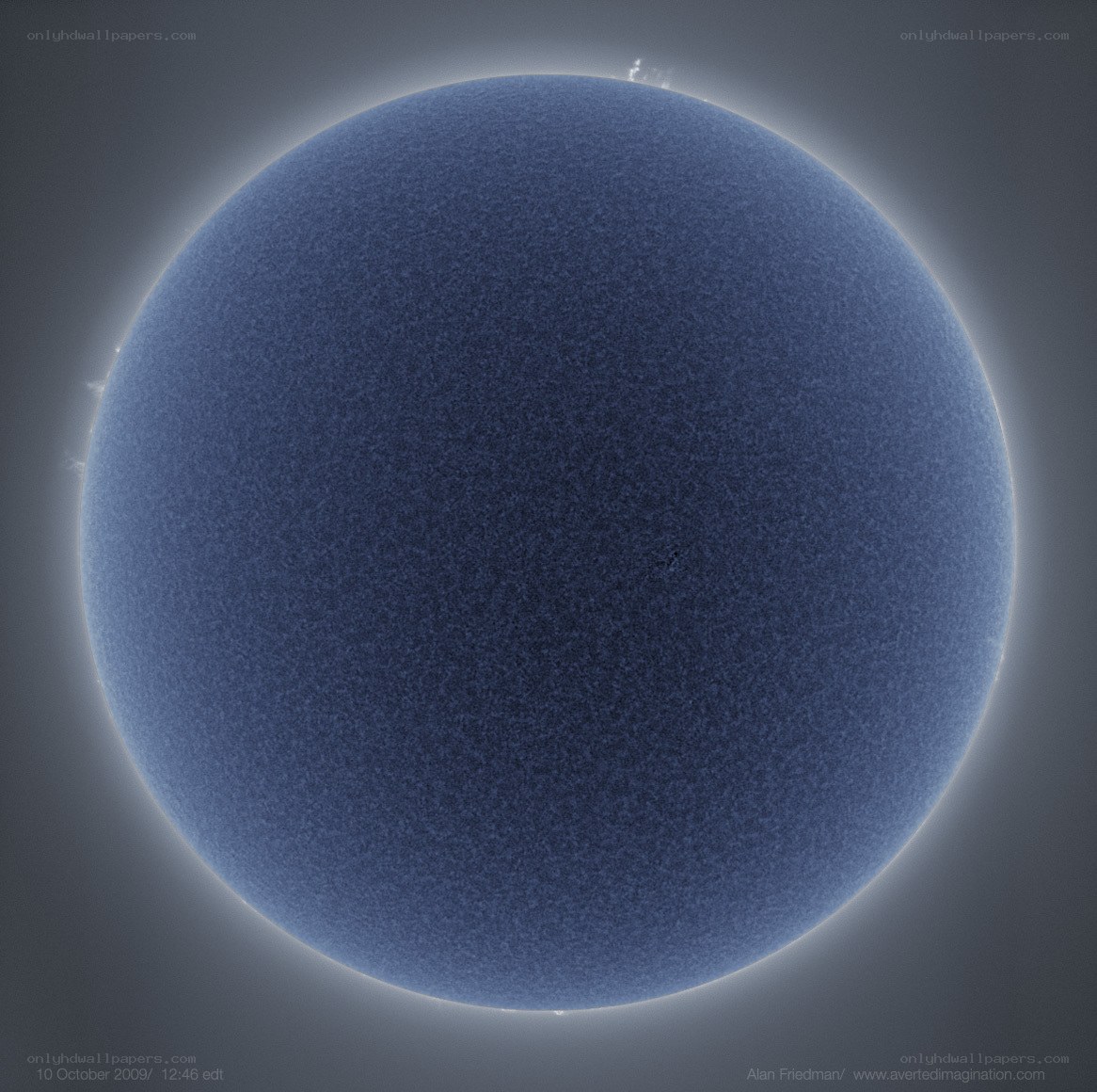 Sun in blue light