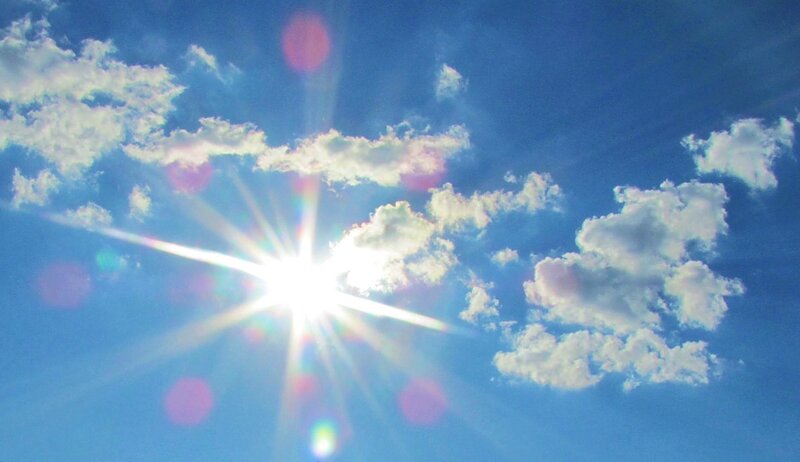 Sun in Blue Sky — Bright, Afternoon, Photograph