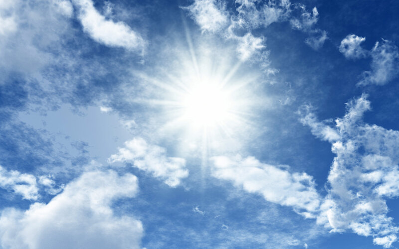 Sun in Blue Sky — Bright