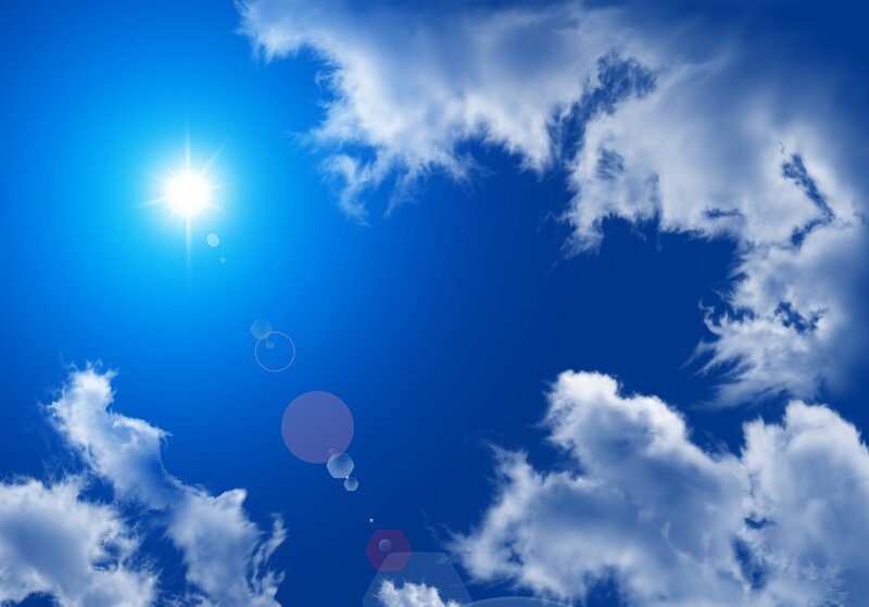 Sun in Blue Sky — Clouds