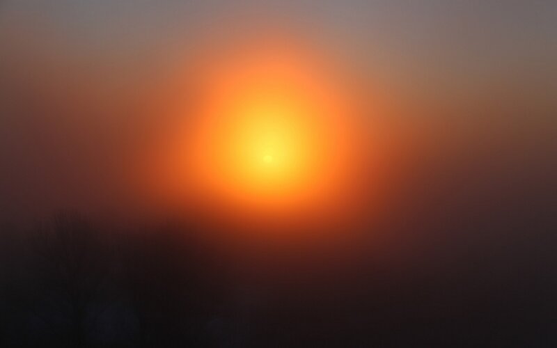 Sun in Hazy Sky — Orange