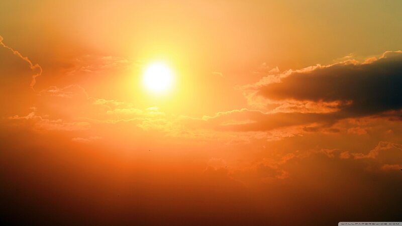Sun in Orange Sky — Dramatic