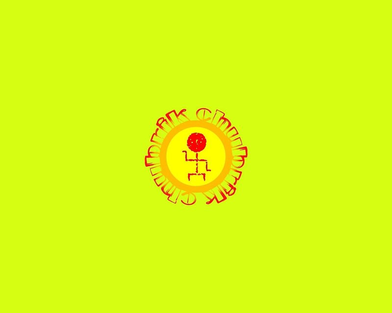 Sun logo with stick figure