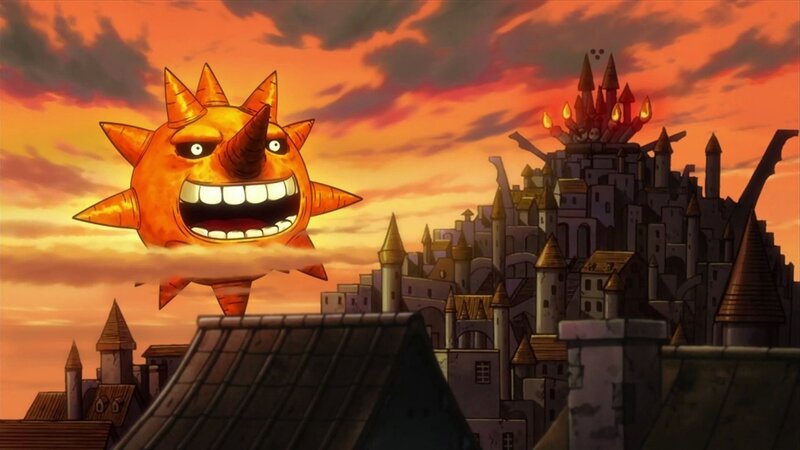 Sun monster over castle