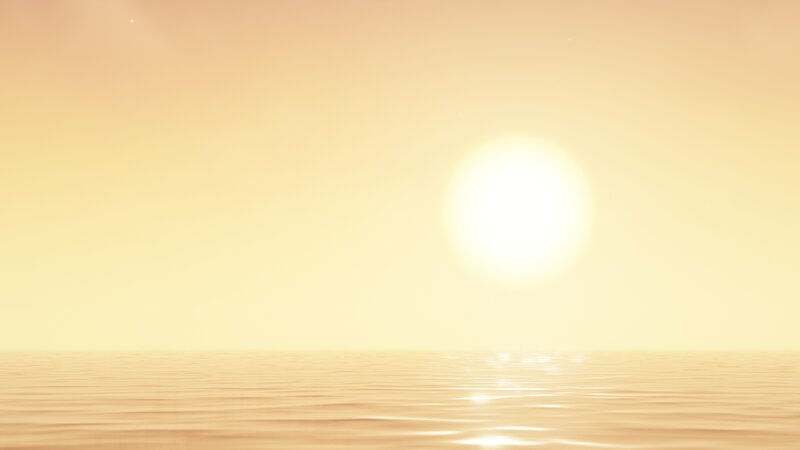 Sun over Calm Water — Yellow, Serene