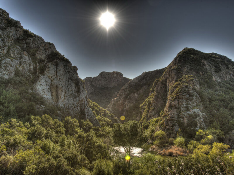 Sun over Canyon Landscape