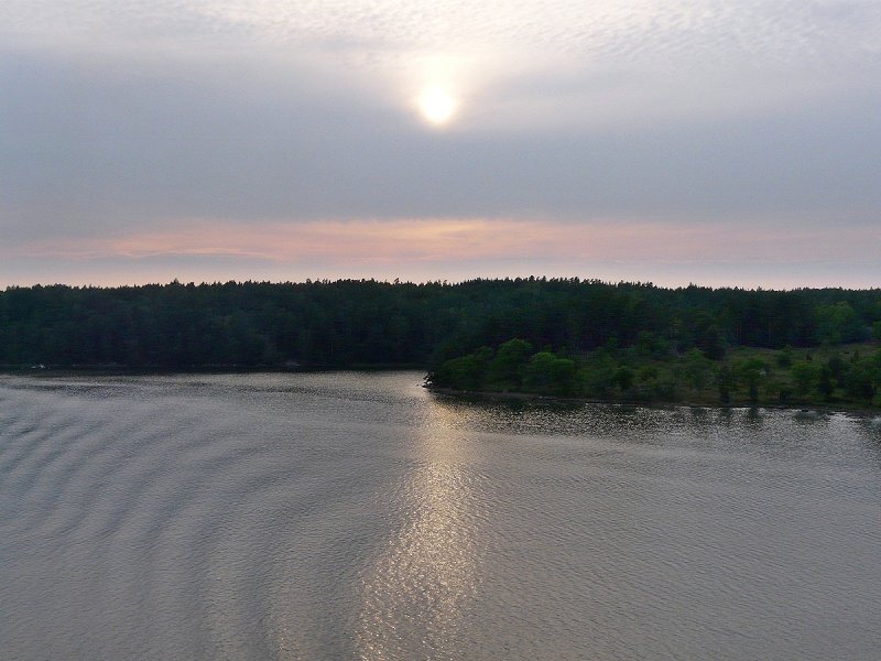 Sun over Lake at Dusk