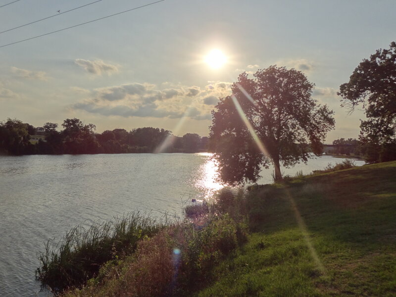 Sun over Lake at Sunset