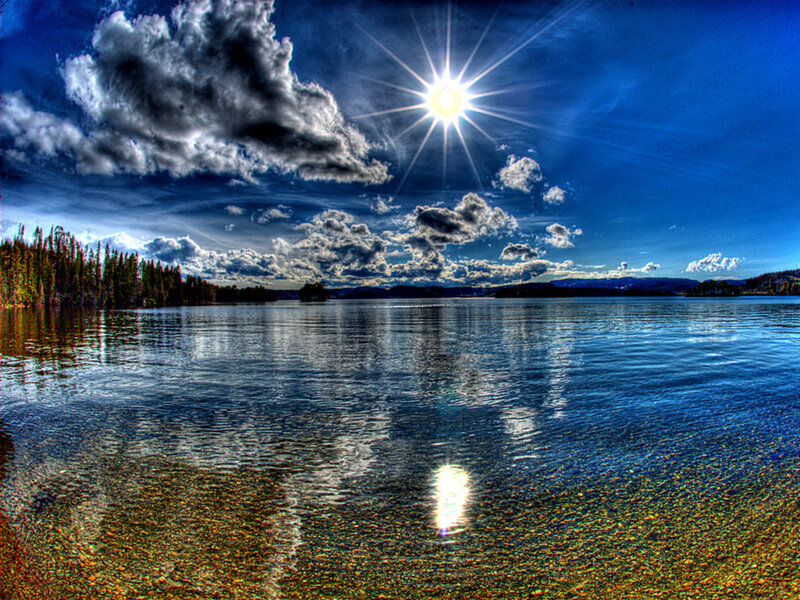 Sun over Lake — Blue, Dramatic, Afternoon