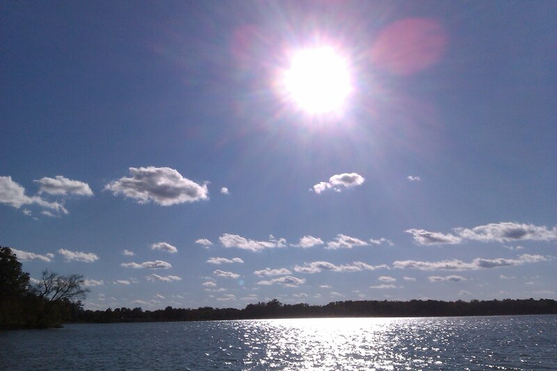 Sun over Lake — Blue, Serene, Afternoon