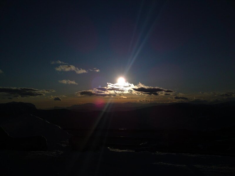 Sun over Mountains — Black