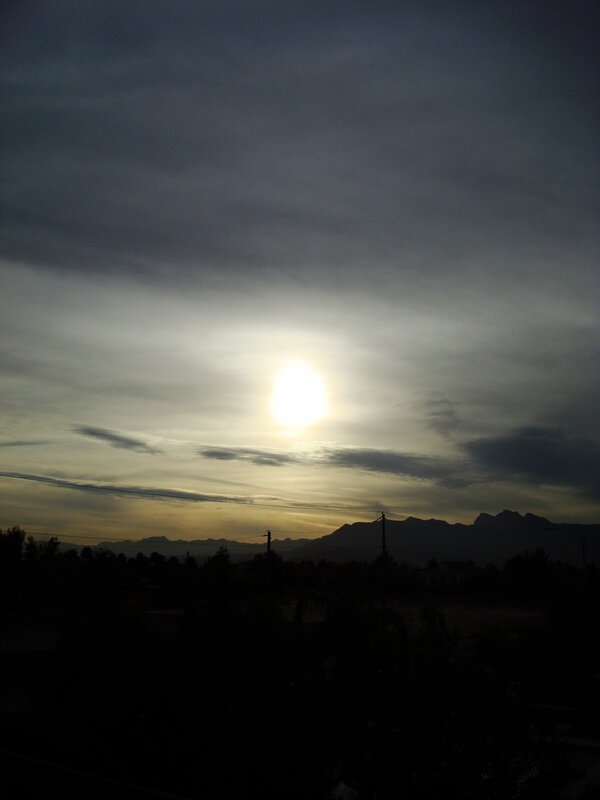 Sun over Mountains — Gray