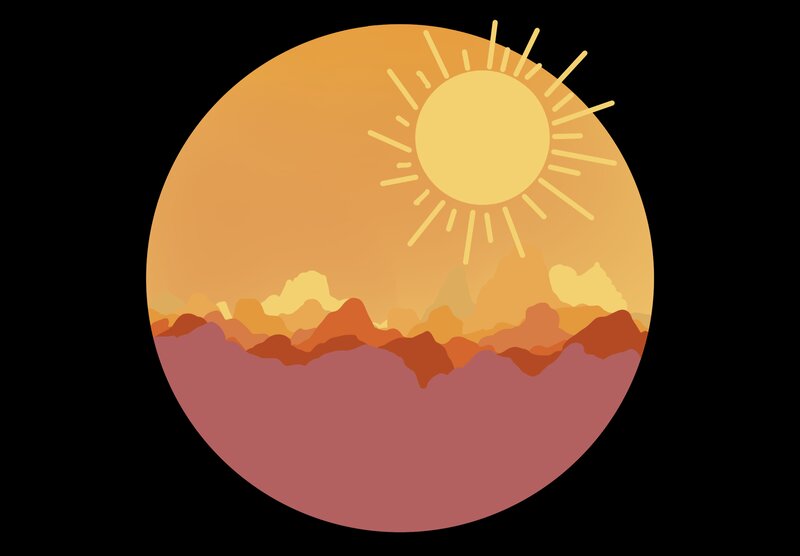 Sun over Mountains — Orange