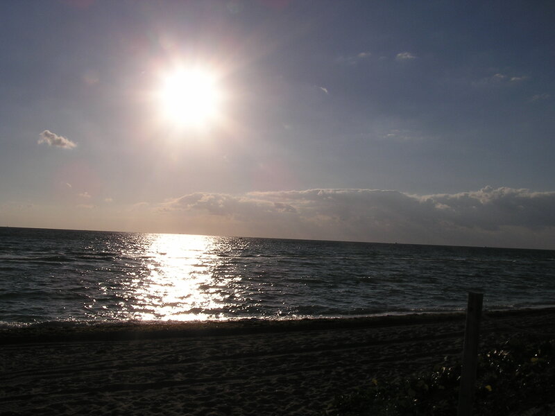 Sun over Ocean at Sunset — Blue, Serene