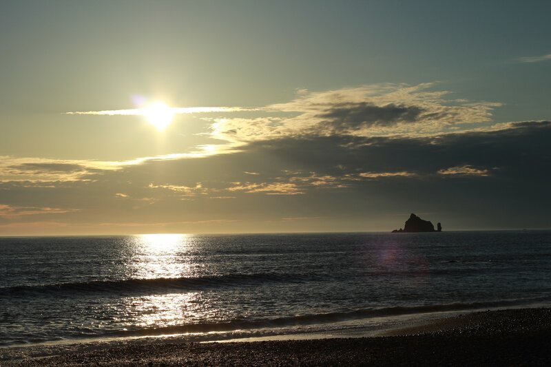 Sun over Ocean at Sunset — Blue