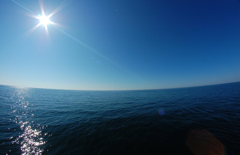 Sun over Ocean — Blue, Serene, Afternoon, Photograph