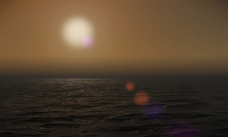 Sun over Ocean — Brown