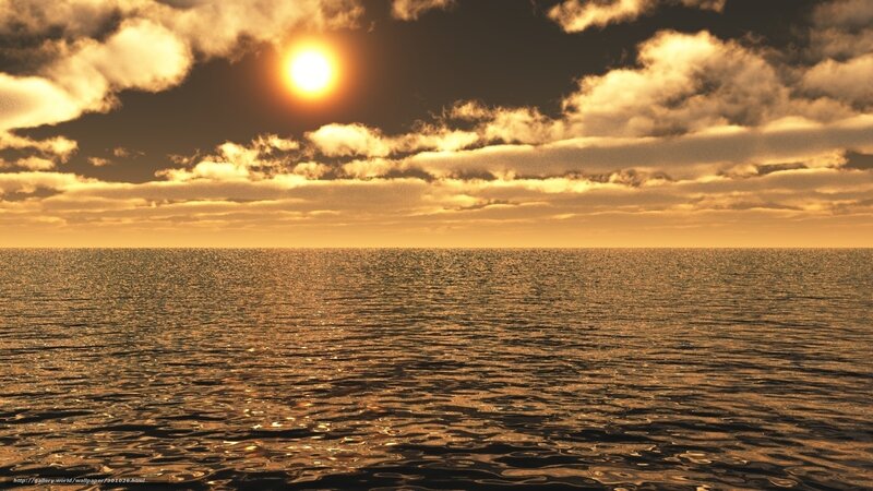 Sun over Ocean — Gold