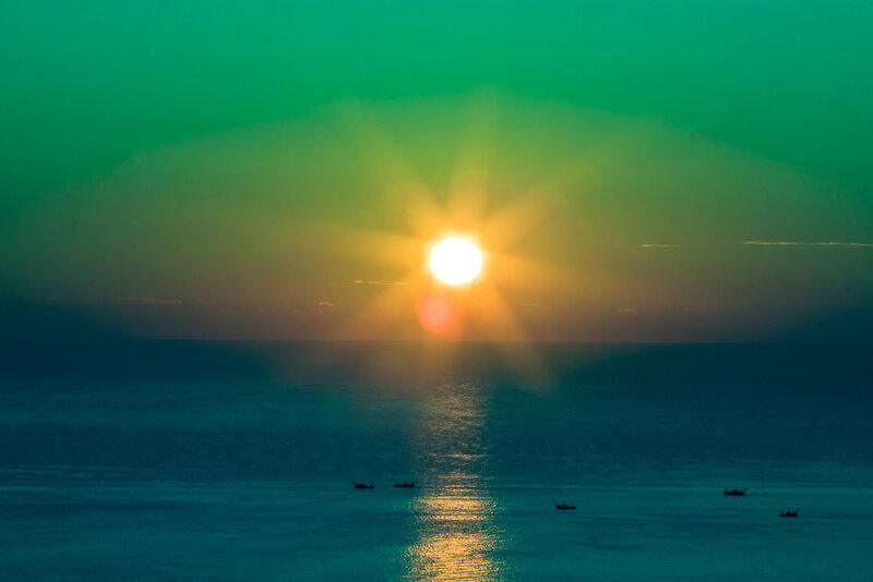Sun over Ocean — Green
