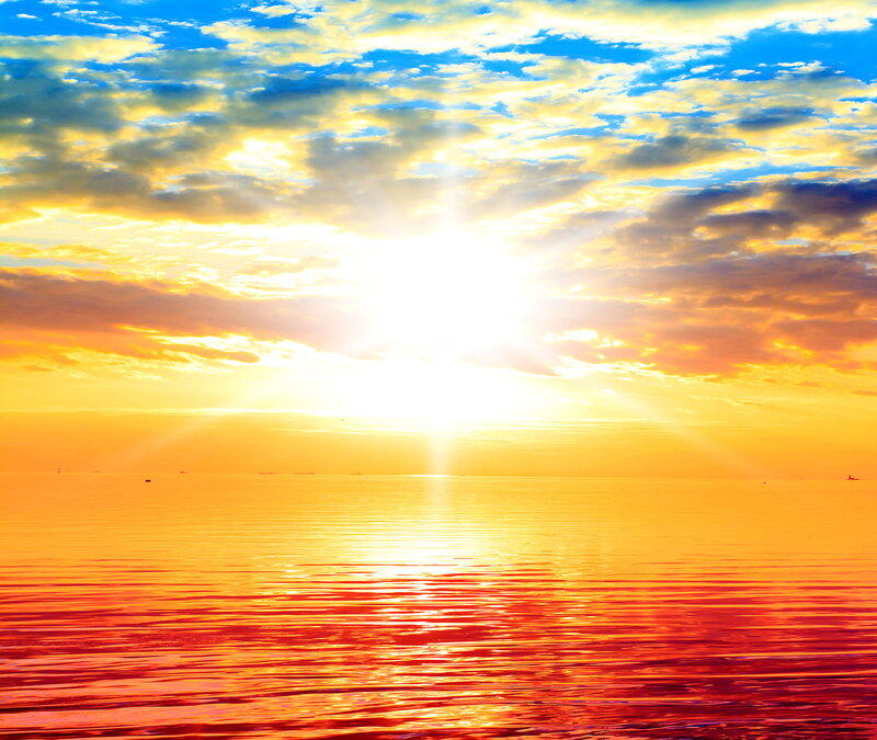 Sun over Ocean — Orange, Dramatic, Sunset