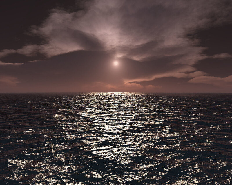 Sun over Ocean — Purple, Dramatic