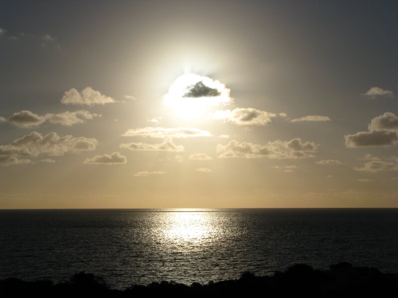 Sun over Ocean — Yellow, Serene, Sunset, Photograph