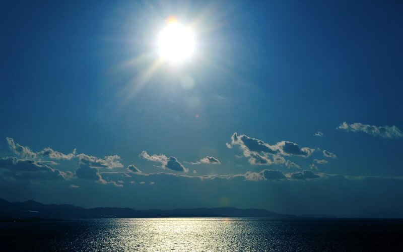 Sun over Sea — Blue