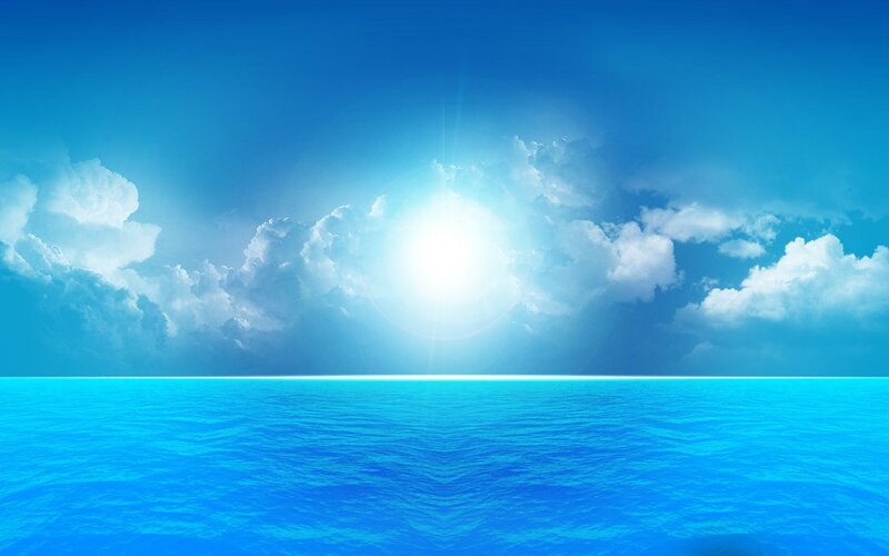 Sun over the ocean