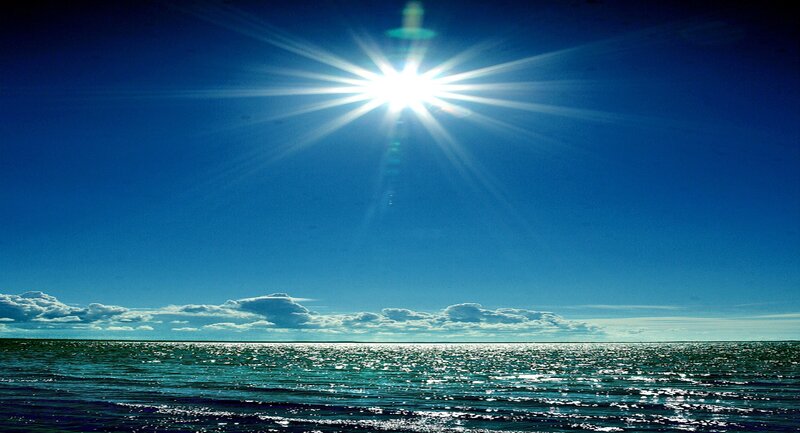 Sun over the ocean