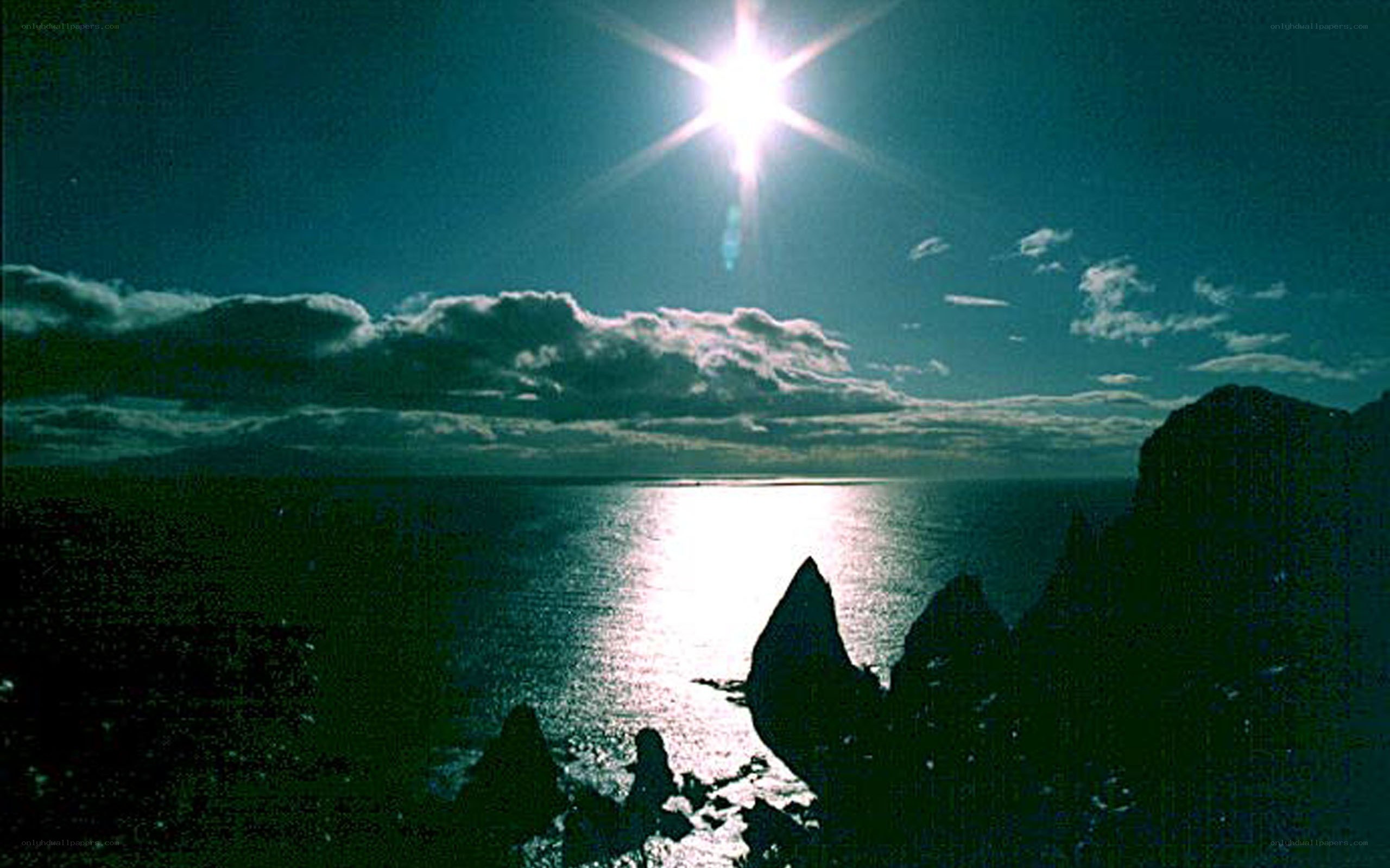 Sun over the ocean at dusk