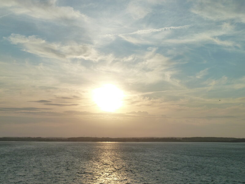 Sun over Water — Blue, Serene